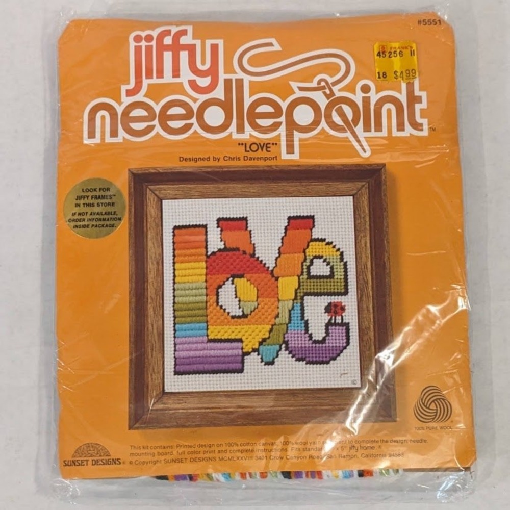 Vintage Sunset Designs Jiffy Needlepoint Kit 5551 Love Rainbow Chris Davenport